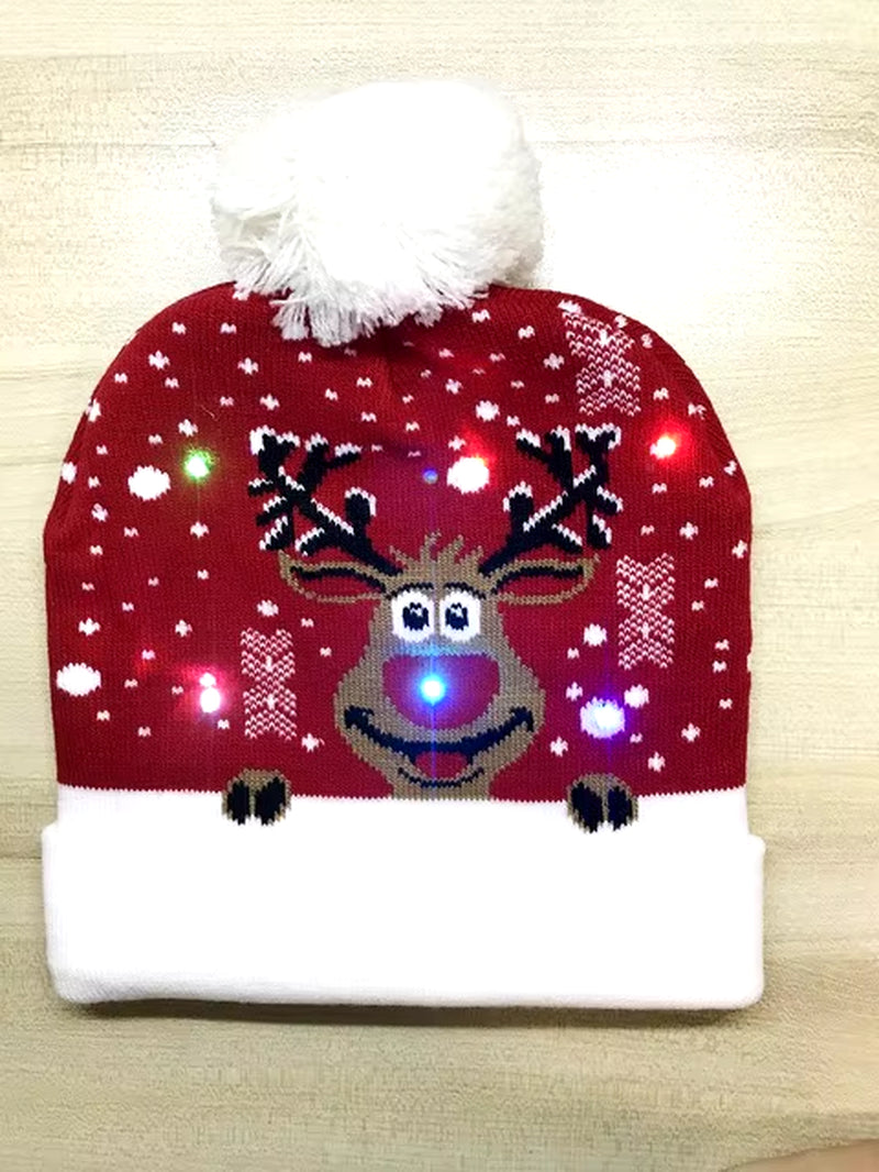 LED Christmas Beanie - Light-Up Hat