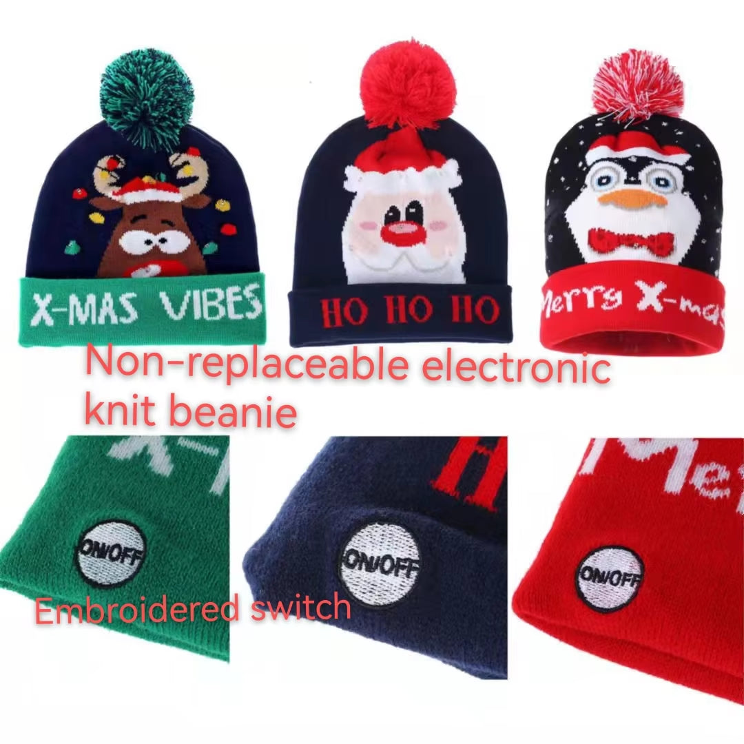 LED Christmas Beanie - Light-Up Hat