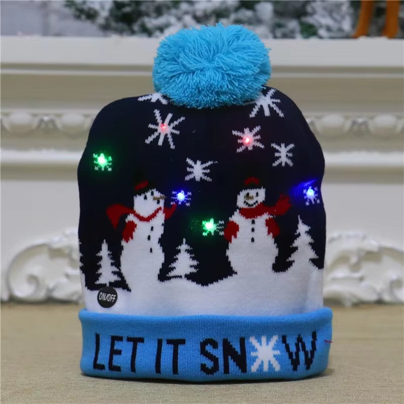 LED Christmas Beanie - Light-Up Hat