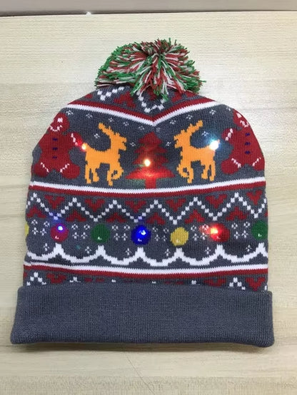 LED Christmas Beanie - Light-Up Hat