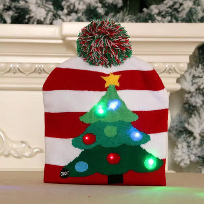 LED Christmas Beanie - Light-Up Hat