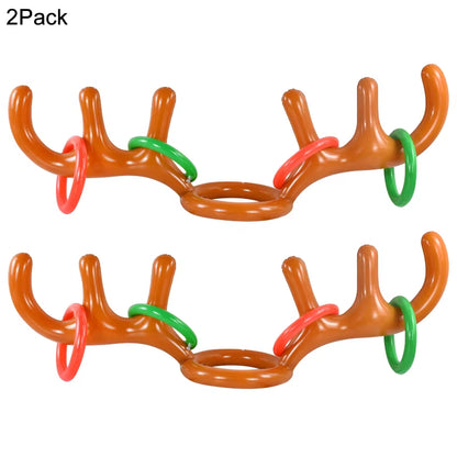 Reindeer Ring Toss Game - Inflatable Xmas Party Fun for Kids & Family