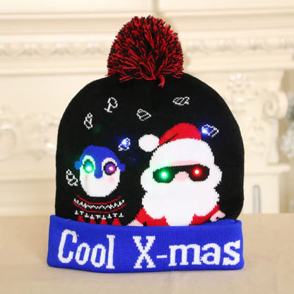 LED Christmas Beanie - Light-Up Hat