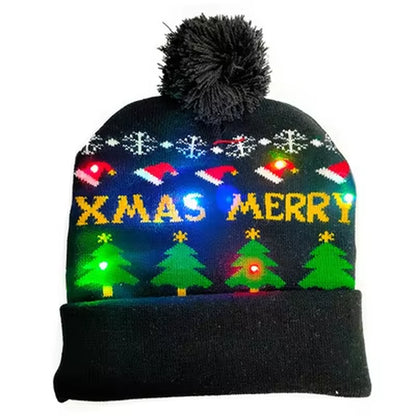 LED Christmas Beanie - Light-Up Hat