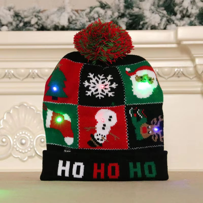 LED Christmas Beanie - Light-Up Hat