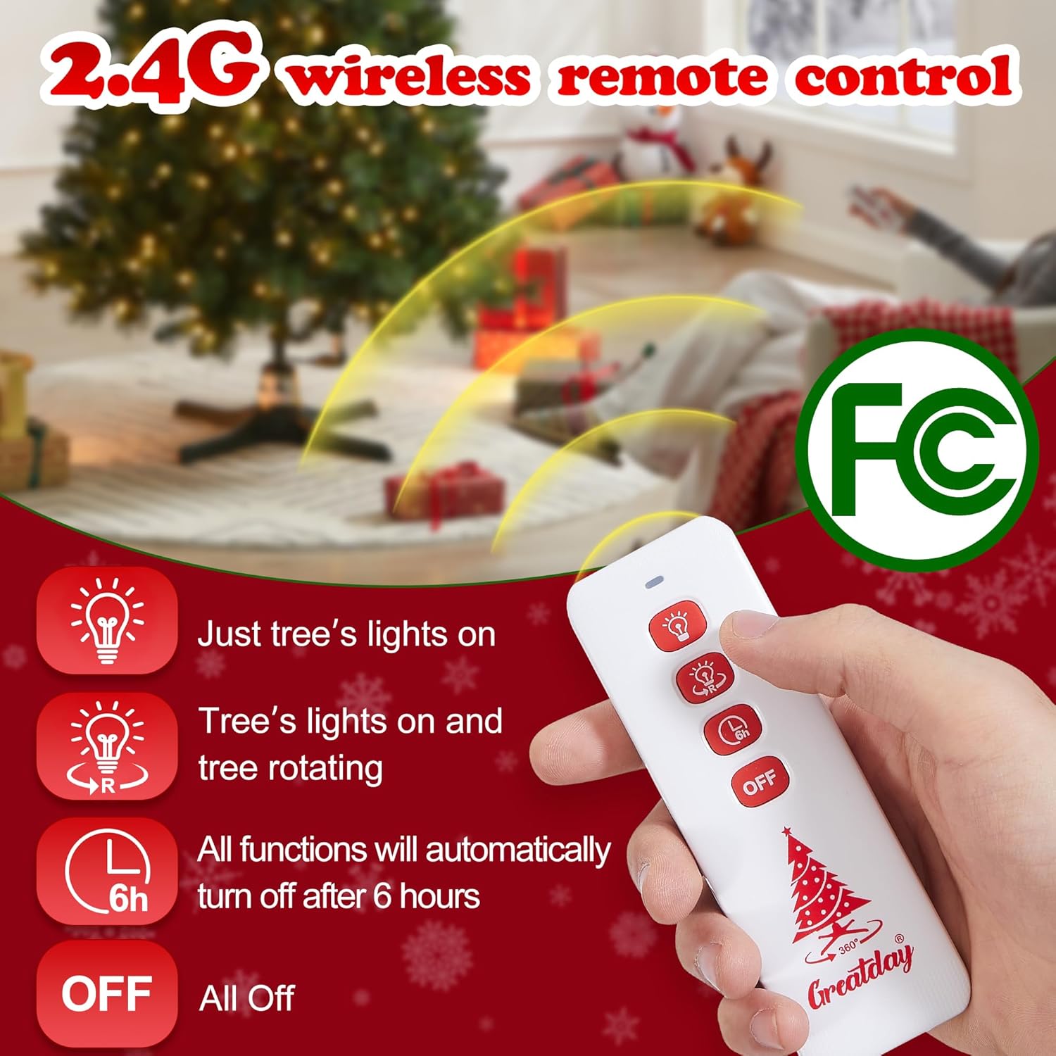 Remote-Controlled Rotating Christmas Tree Stand 