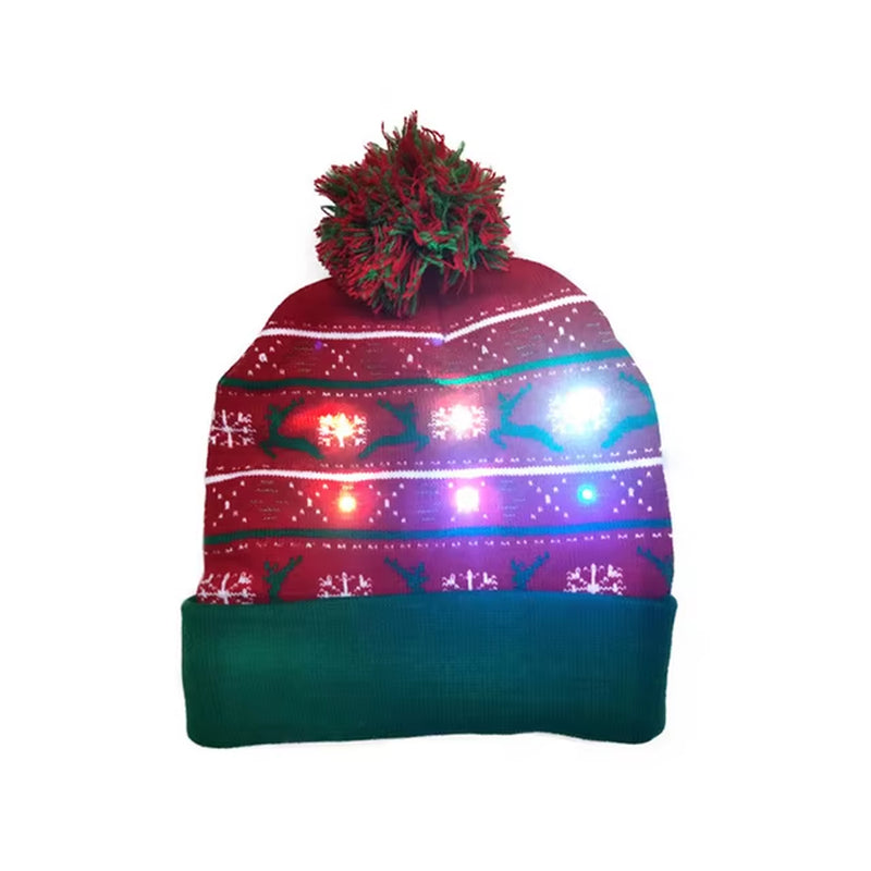 LED Christmas Beanie - Light-Up Hat