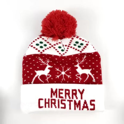 LED Christmas Beanie - Light-Up Hat