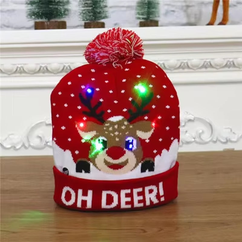 LED Christmas Beanie - Light-Up Hat