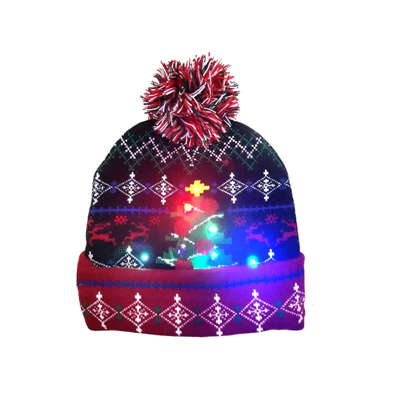 LED Christmas Beanie - Light-Up Hat