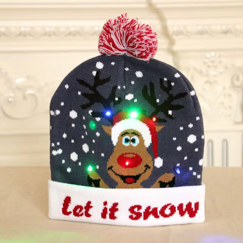 LED Christmas Beanie - Light-Up Hat