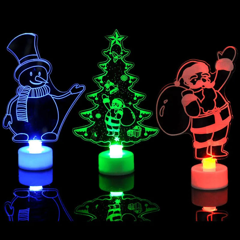 Neon LED Christmas Lights - Santa & Snowman Ornaments