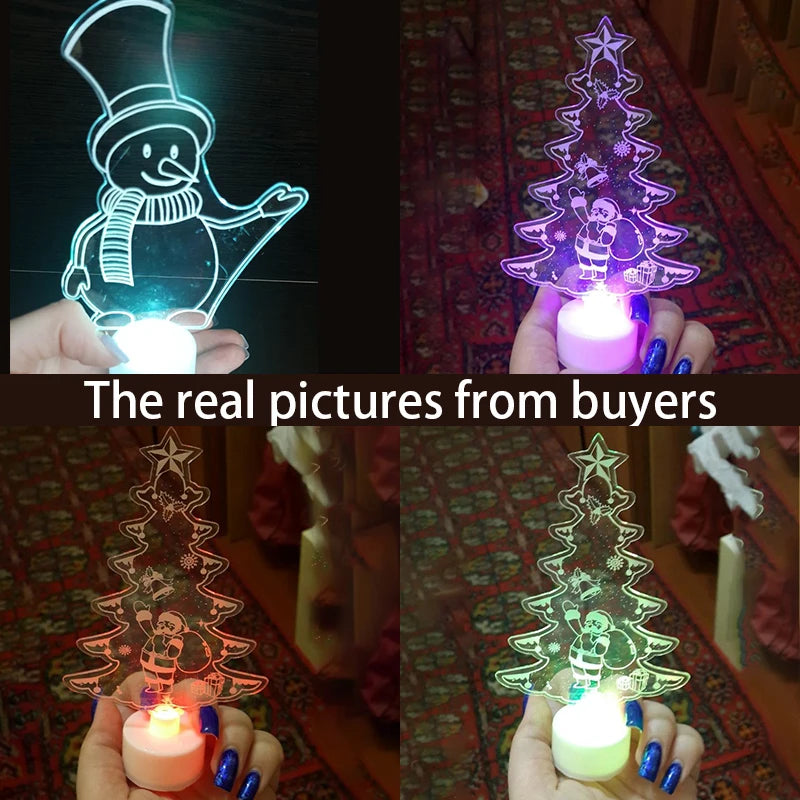 Neon LED Christmas Lights - Santa & Snowman Ornaments