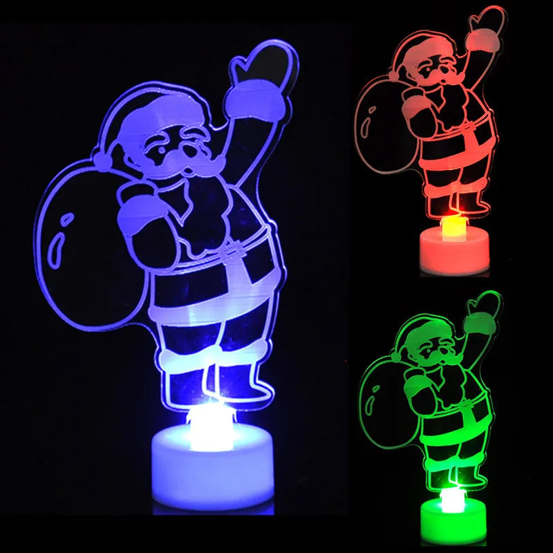 Neon LED Christmas Lights - Santa & Snowman Ornaments