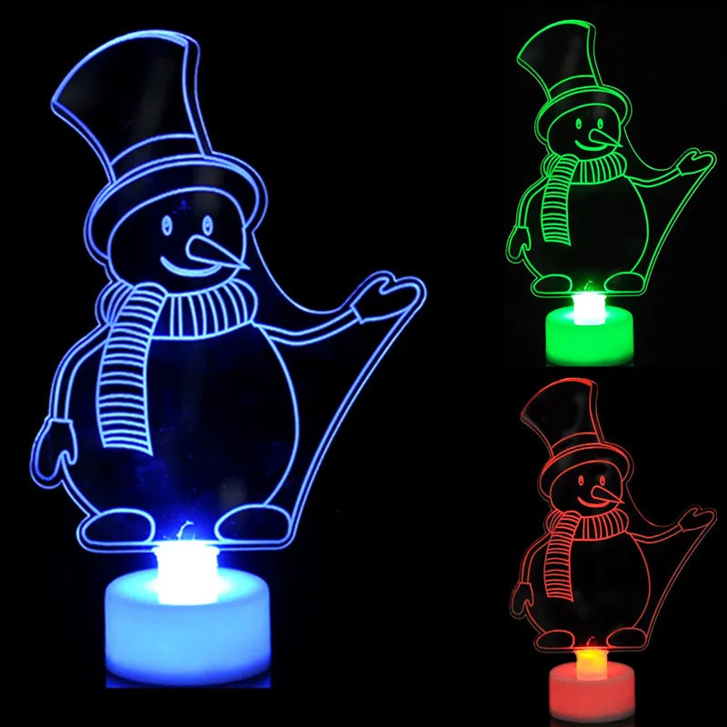 Neon LED Christmas Lights - Santa & Snowman Ornaments