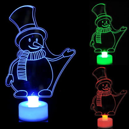 Neon LED Christmas Lights - Santa & Snowman Ornaments