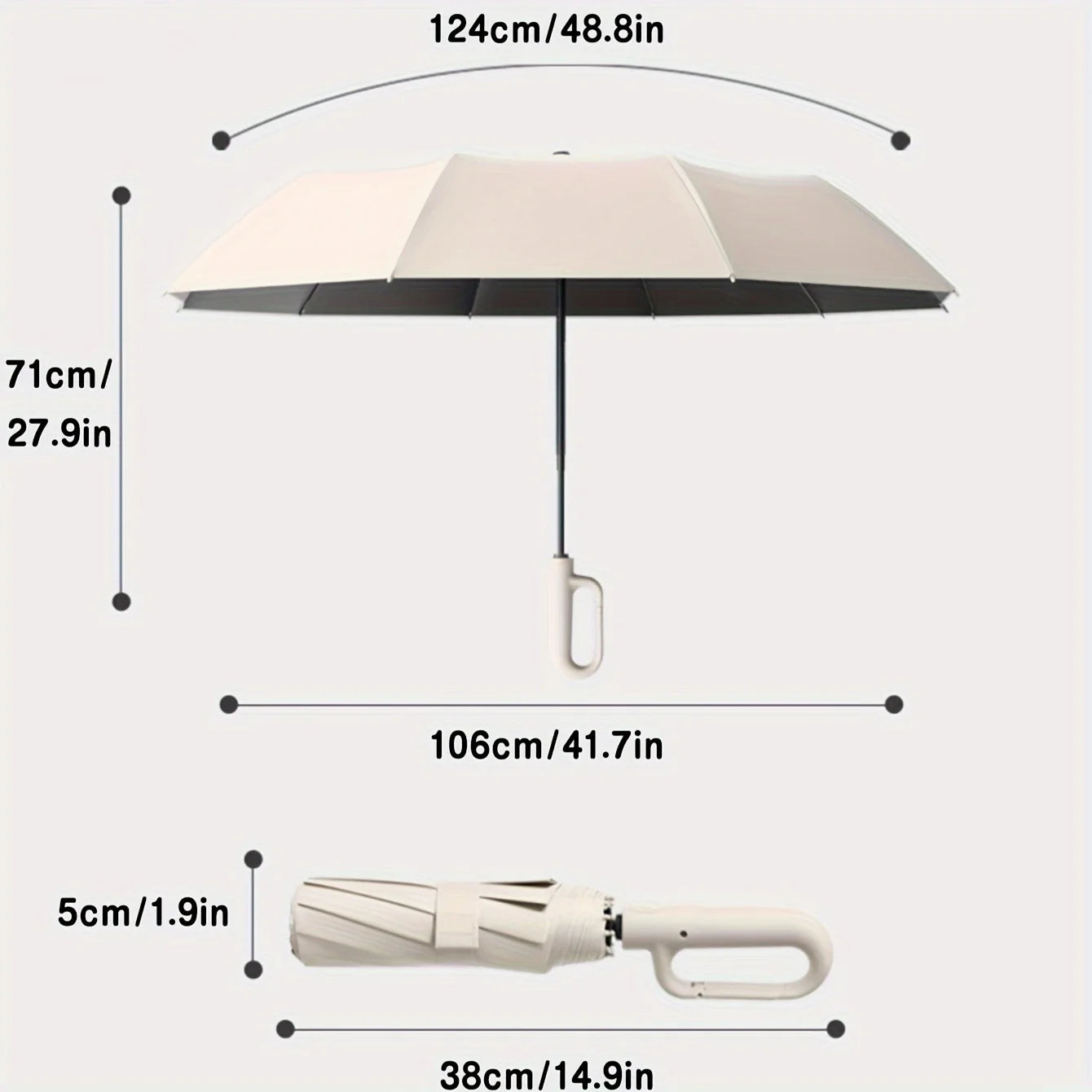 Windproof Strong Reinforced Automatic Folding, Large Buckle Handle and Water Resistant Umbrellas