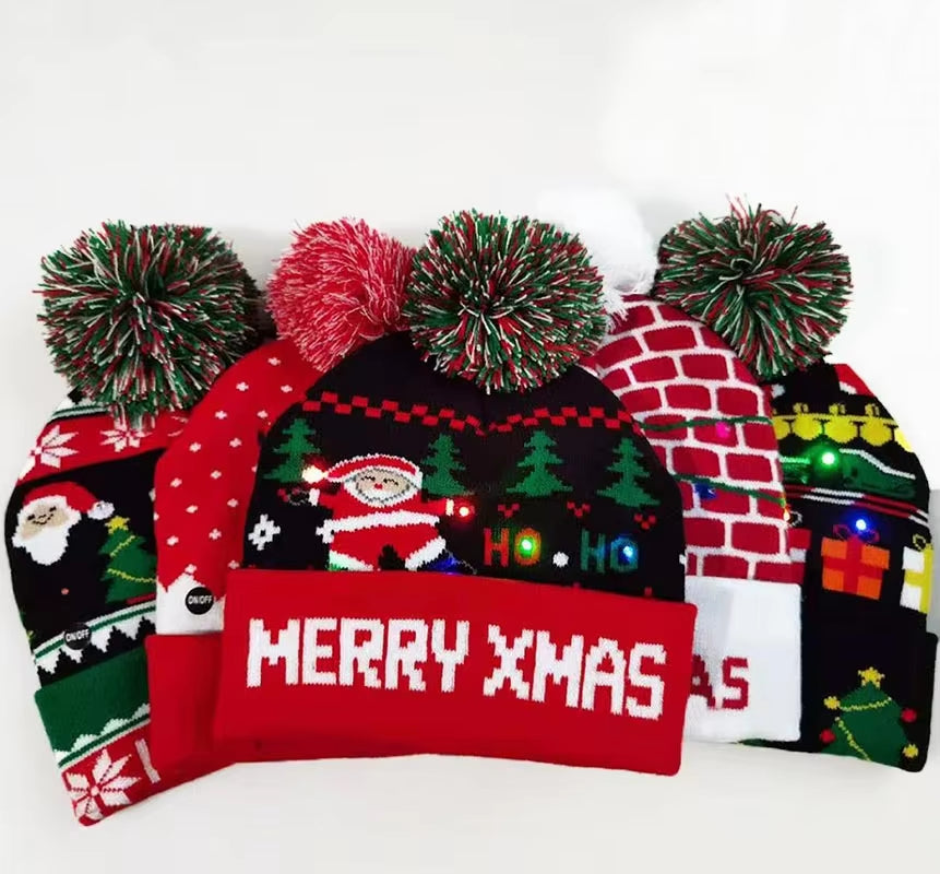 LED Christmas Beanie - Light-Up Hat