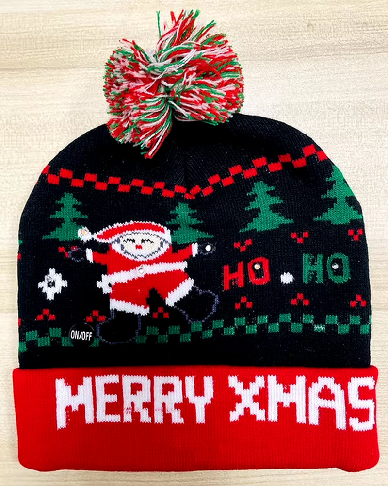 LED Christmas Beanie - Light-Up Hat