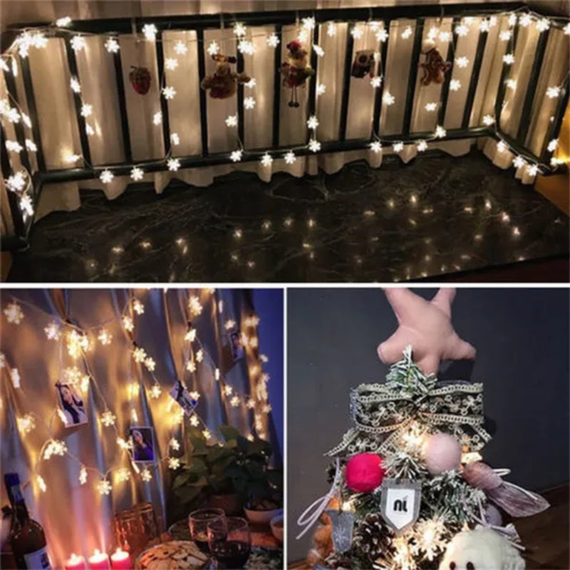 Christmas Snowflake LED String Lights