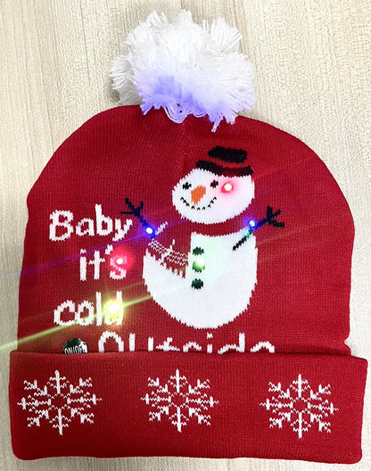 LED Christmas Beanie - Light-Up Hat