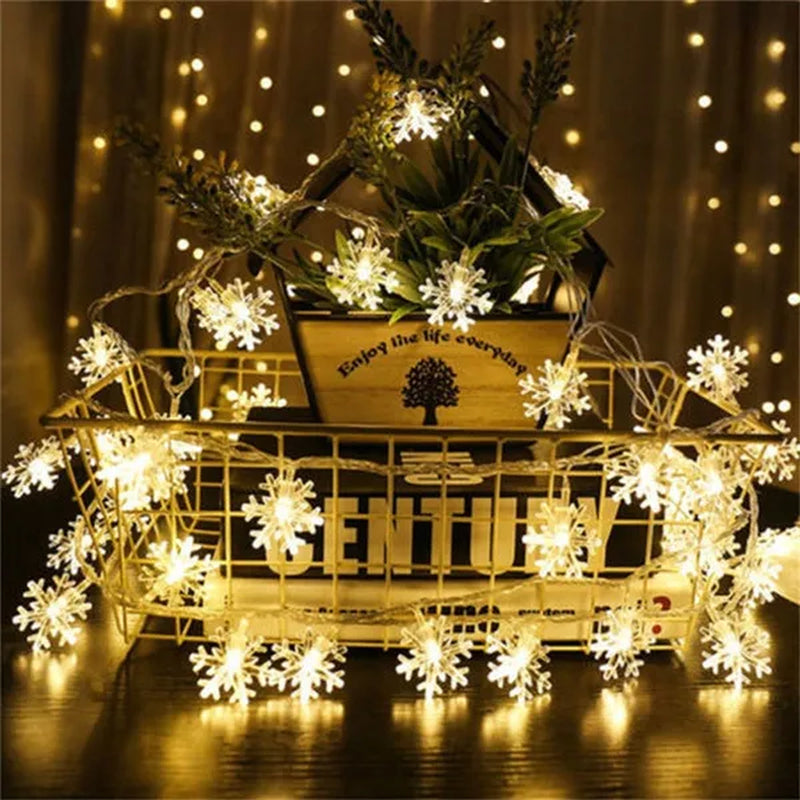 Christmas Snowflake LED String Lights