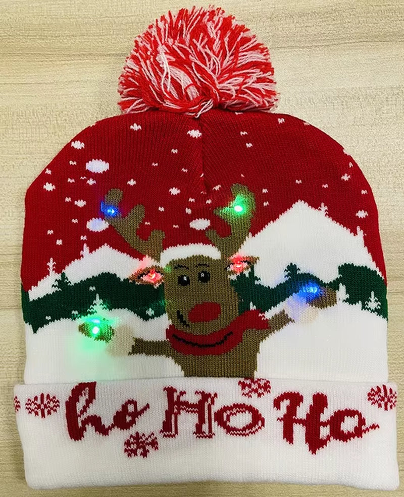 LED Christmas Beanie - Light-Up Hat