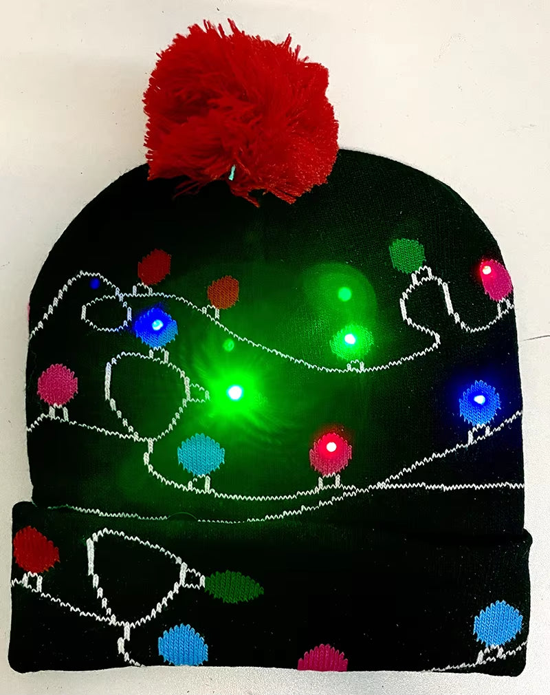 LED Christmas Beanie - Light-Up Hat