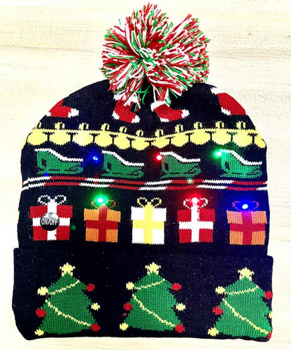 LED Christmas Beanie - Light-Up Hat